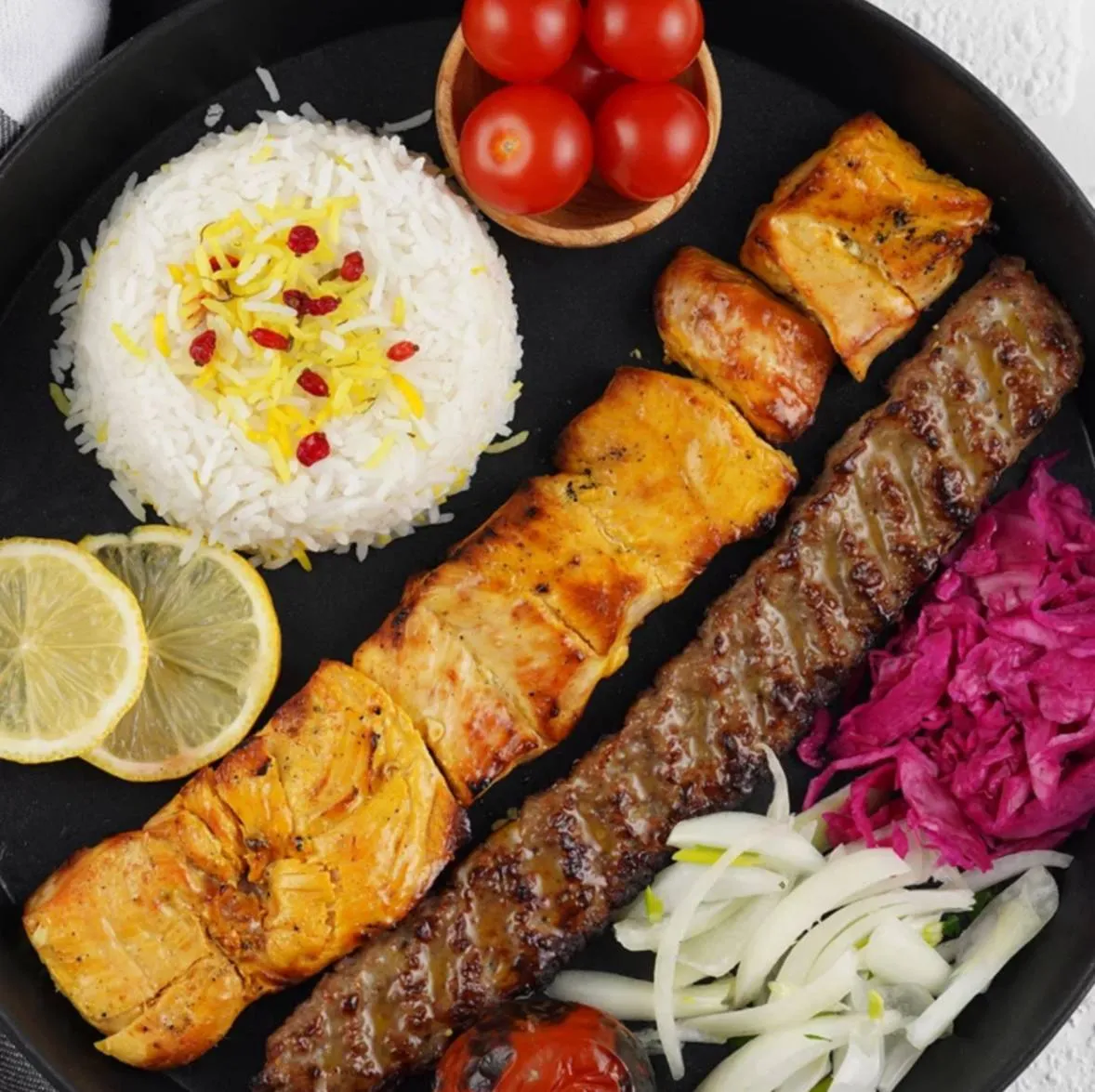 چلو کباب کوبیده مخصوص رستوران علی مشهد